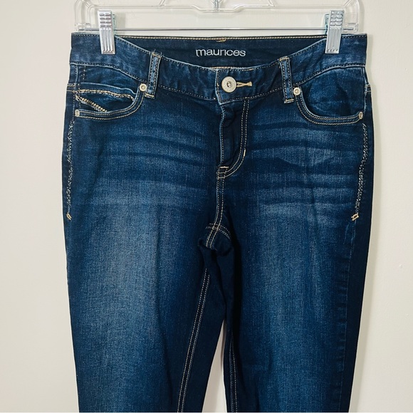Maurices dark wash Capri denim jeans size 3/4 - Picture 3 of 13